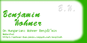 benjamin wohner business card